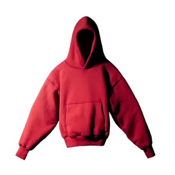 EUC Women’s Size Medium (Youth Sz Large) Yeezy X Gap Oversized Hoodie In Red - Picture 1 of 11